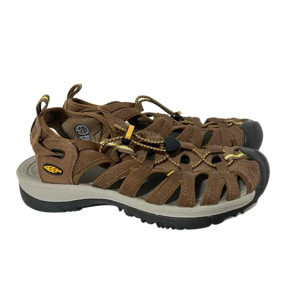 KEEN Women Whisper Waterproof Outdoor Hiking Trail Coffee Comfort Sandals 8
